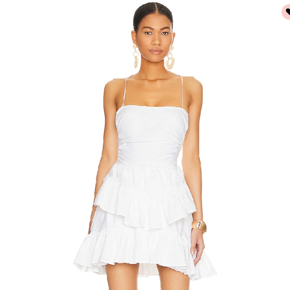 Lovers + Friends White Tiered Mini Dress